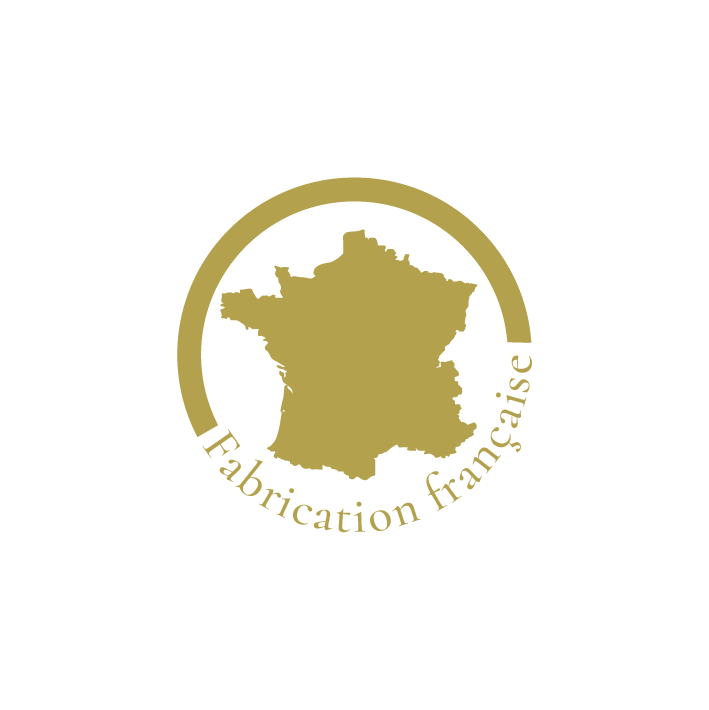 Logo "fabrication française" de l'atelier Forme contre forme. Logo "fabrication française" de l'atelier Forme contre forme.